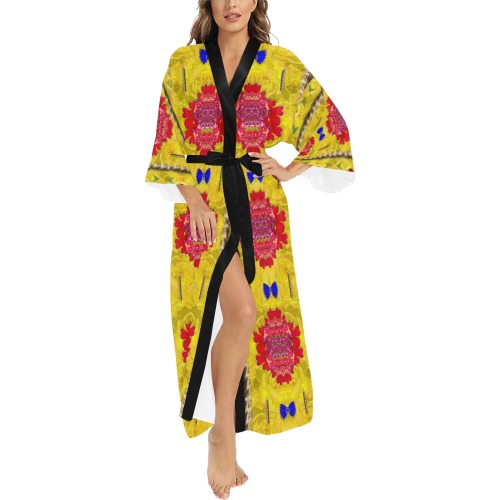 light candles and the fern will grow in the summer Long Kimono Robe