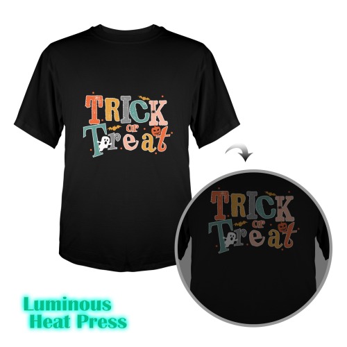 Trick or Treat Men's Glow in the Dark T-shirt (Two Sides Printing)
