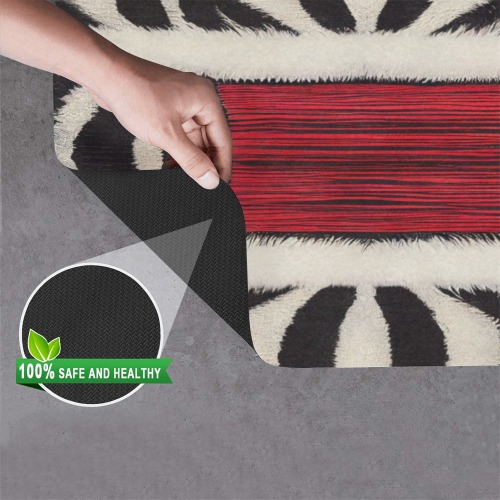 zebra print 4 Doormat 24"x16" (Black Base)
