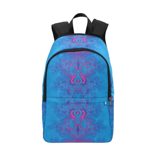 Blue Flowers on the Ocean Frost Fractal Fabric Backpack for Adult (Model 1659)