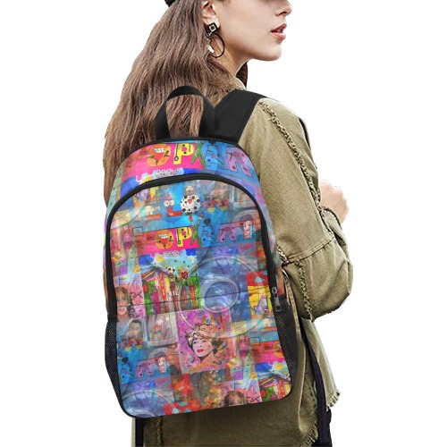 10 Years Bielow´s Popart by Nico Bielow Fabric Backpack with Side Mesh Pockets (Model 1659)