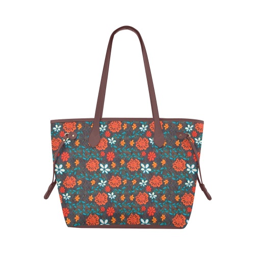 Pretty floral pattern Clover Canvas Tote Bag (Model 1661)