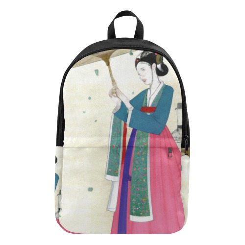 woman with umbrella Fabric Backpack for Adult (Model 1659)