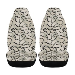 Beige Animal Skin Car Seat Cover Airbag Compatible (Set of 2)