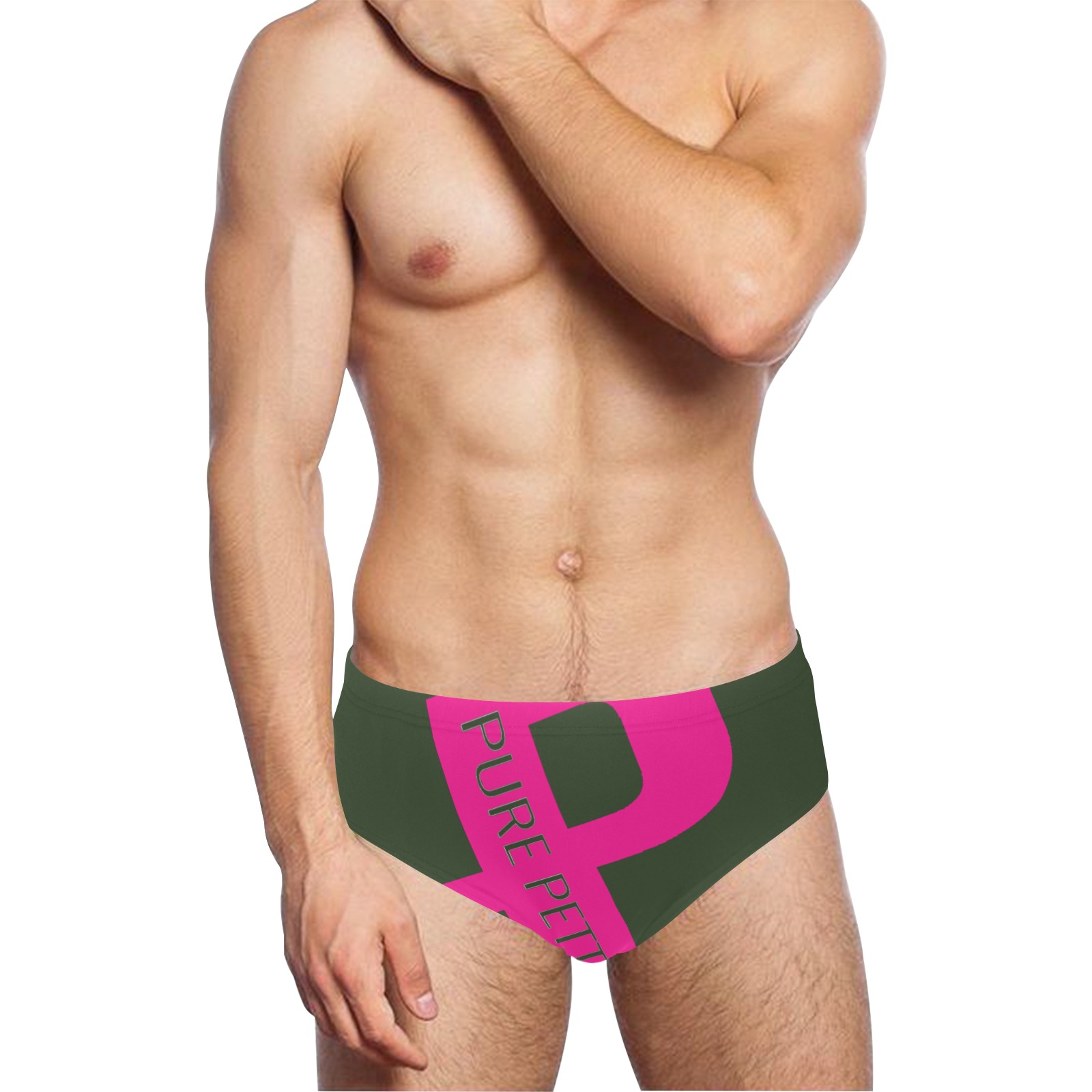 pink green pettiness trunks Men's Swimming Briefs (Model L59)
