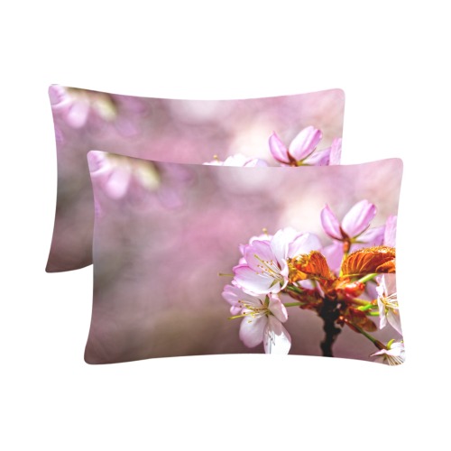 Classy sakura cherry flowers, pink mist of spring. Custom Pillow Case 20"x 30" (One Side) (Set of 2)