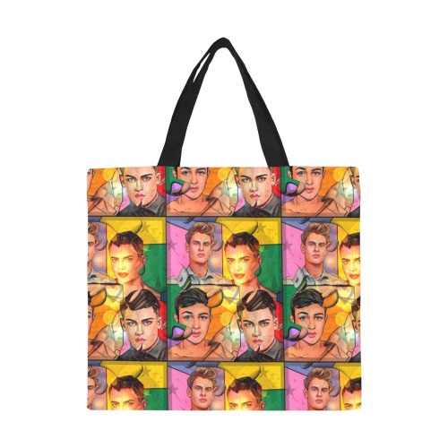 Mens Pop ARt by Nico Bielow All Over Print Canvas Tote Bag/Large (Model 1699)