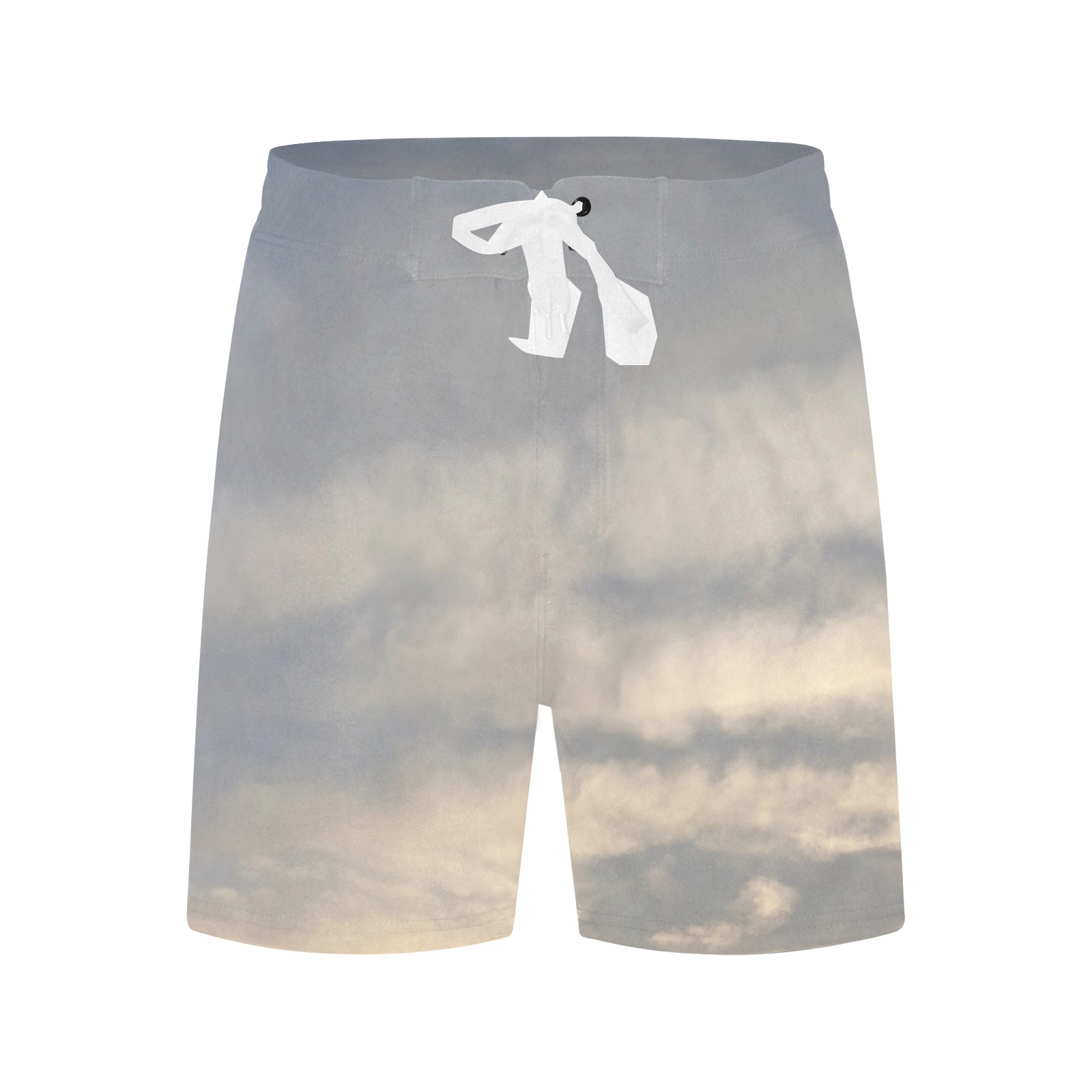 Rippled Cloud Collection Men's Mid-Length Beach Shorts (Model L47)