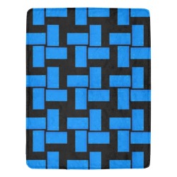 Black and Blue Geo Abstract Ultra-Soft Micro Fleece Blanket 54"x70"