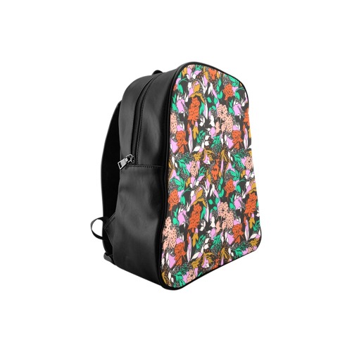 Modern floral simple 2 School Backpack (Model 1601)(Small)