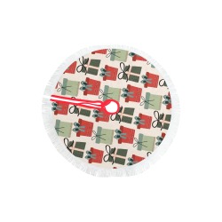 Christmas Presents Thick Fringe Christmas Tree Skirt 30"x30"