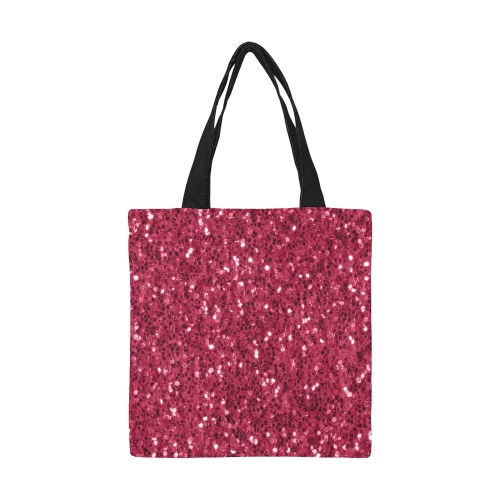 Magenta dark pink red faux sparkles glitter All Over Print Canvas Tote Bag/Small (Model 1697)