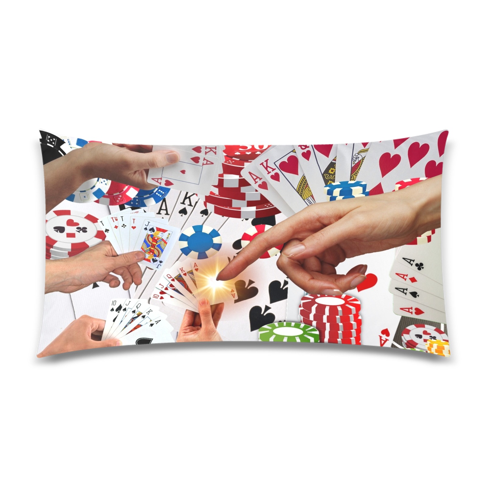 POKER NIGHT TOO Rectangle Pillow Case 20"x36"(Twin Sides)