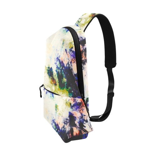 Modern watercolor colorful marbling Chest Bag (Model 1678)