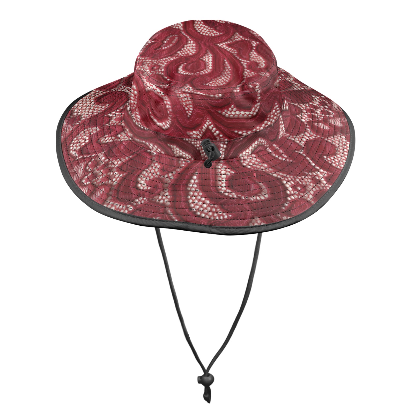 Red Lace  Momma Wide Brim Bucket Hat