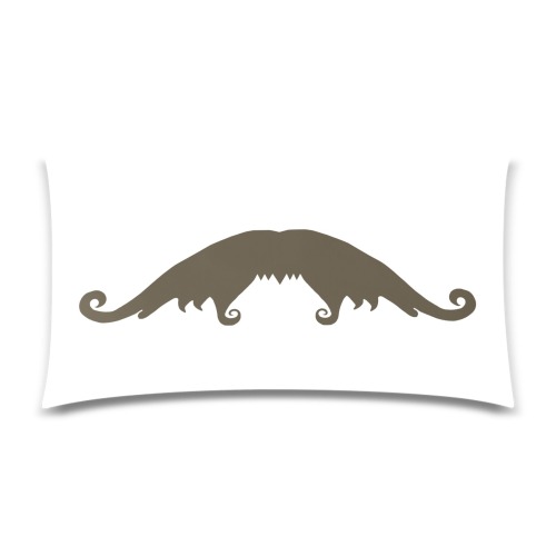 Fancy Brown Mustache Rectangle Pillow Case 20"x36"(Twin Sides)