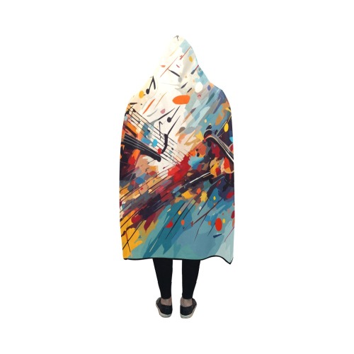 Classical music beautiful colorful abstract art Hooded Blanket 50''x40''