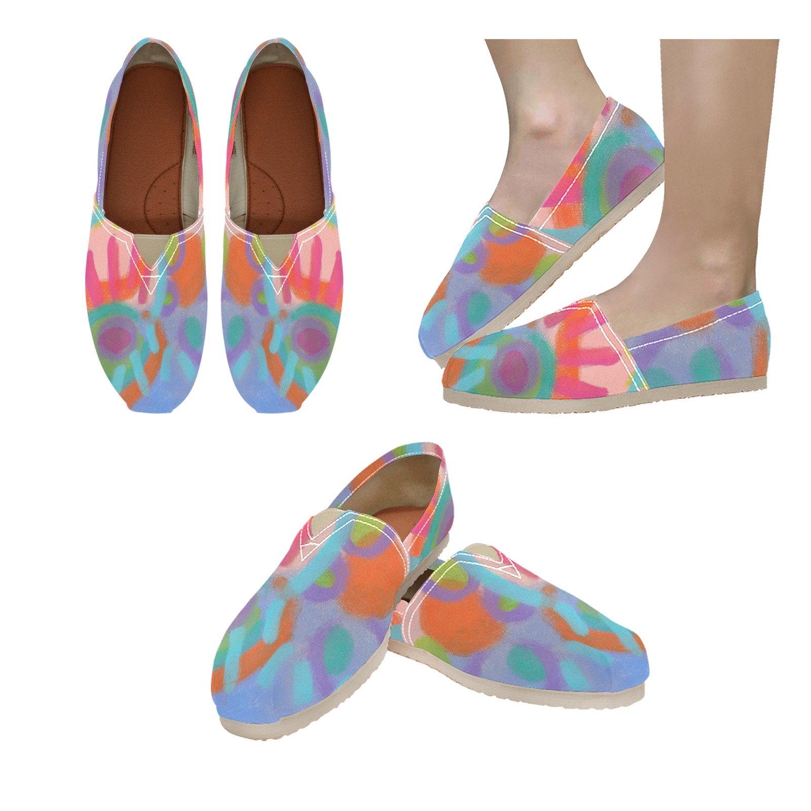 Original Abstract Art For Your Feet Canvas Flats Women's Classic Canvas Slip-On (Model 1206)