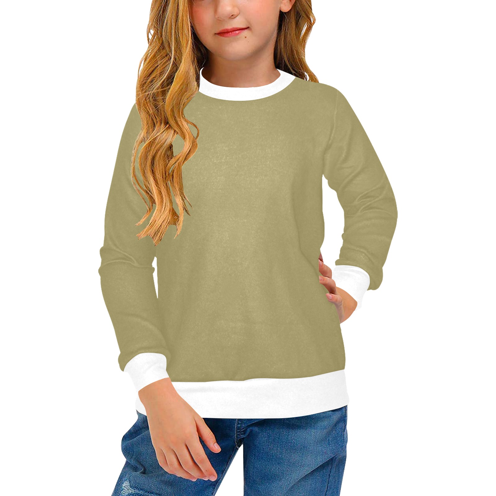 Willow Girls' All Over Print Crew Neck Sweater (Model H49)