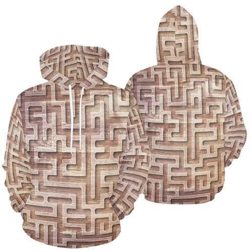 Wooden Maze All Over Print Hoodie for Men (USA Size) (Model H13)