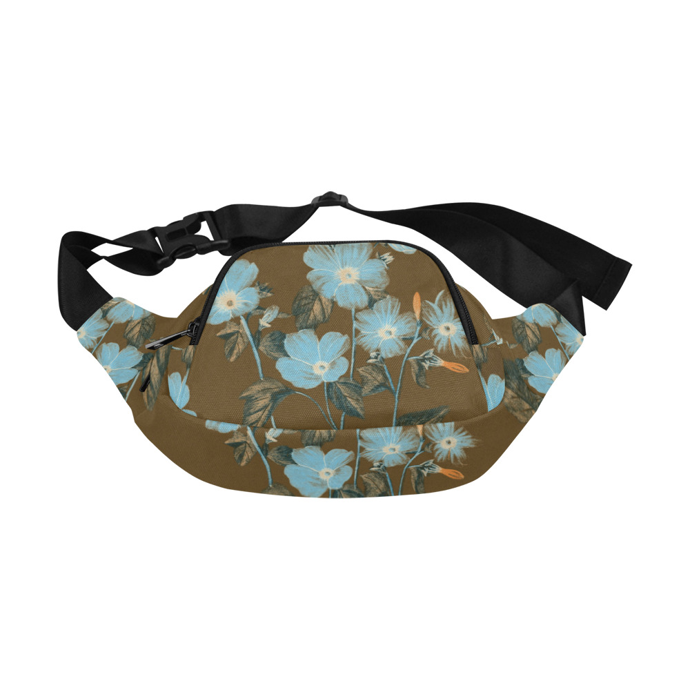 Rustic Blue Floral Bouquet Fanny Pack/Small (Model 1677)