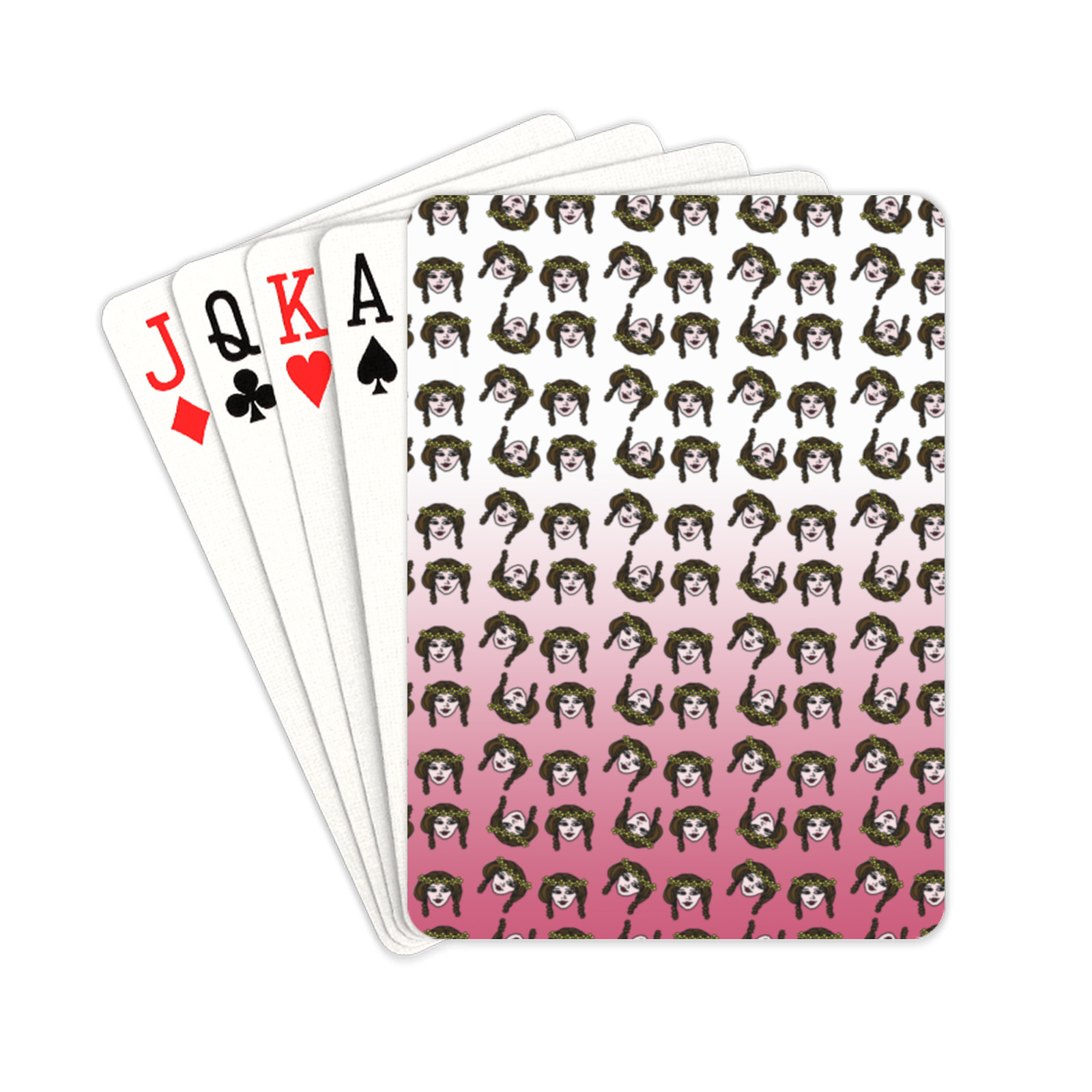 retro girl daisy chain pattern Playing Cards 2.5"x3.5"