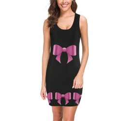 vestido negro con lazos rosas Medea Vest Dress (Model D06)