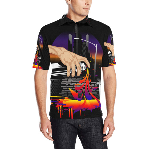 Brought To Life Men's All Over Print Polo Shirt (Model T55)