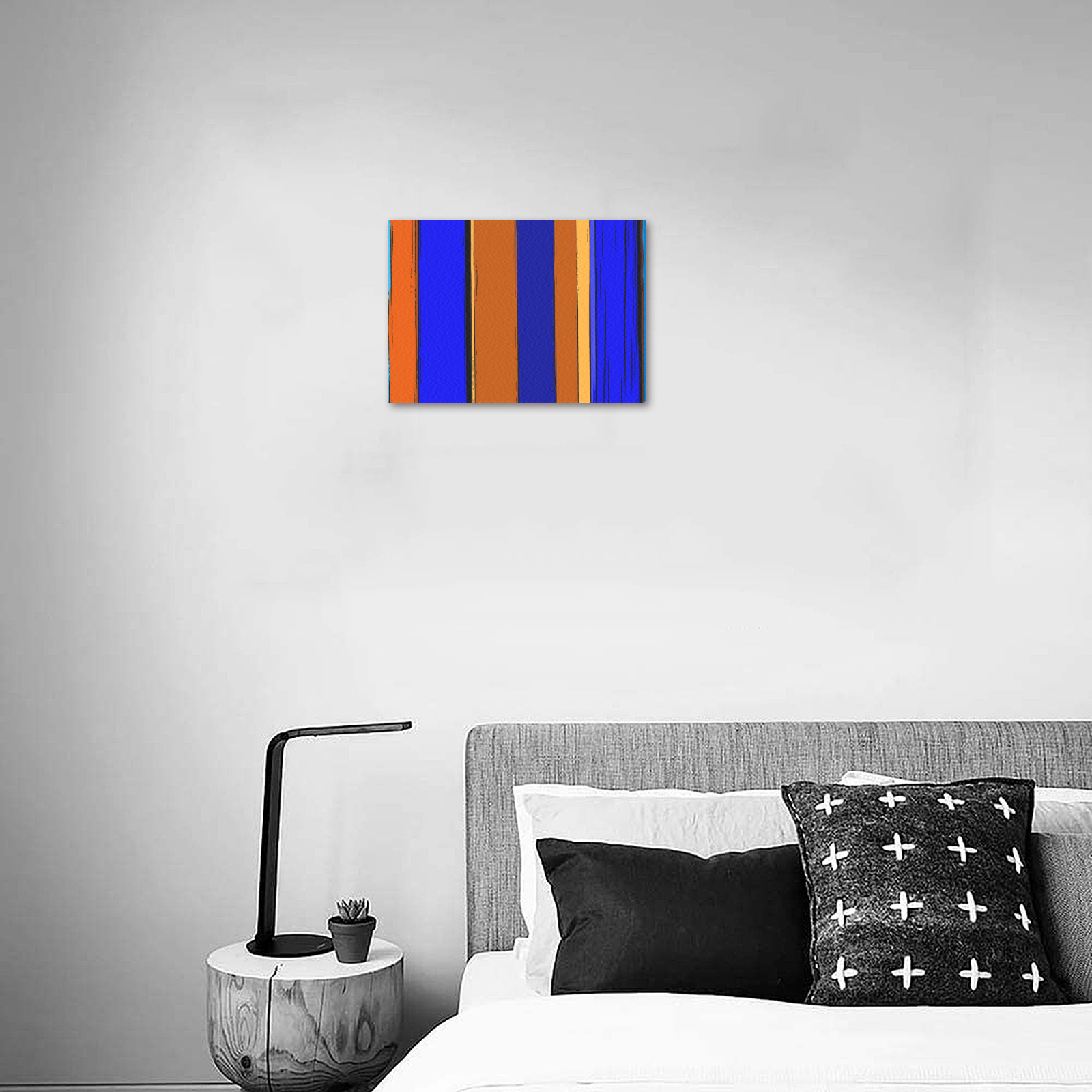 Abstract Blue And Orange 930 Upgraded Canvas Print 7"x5"