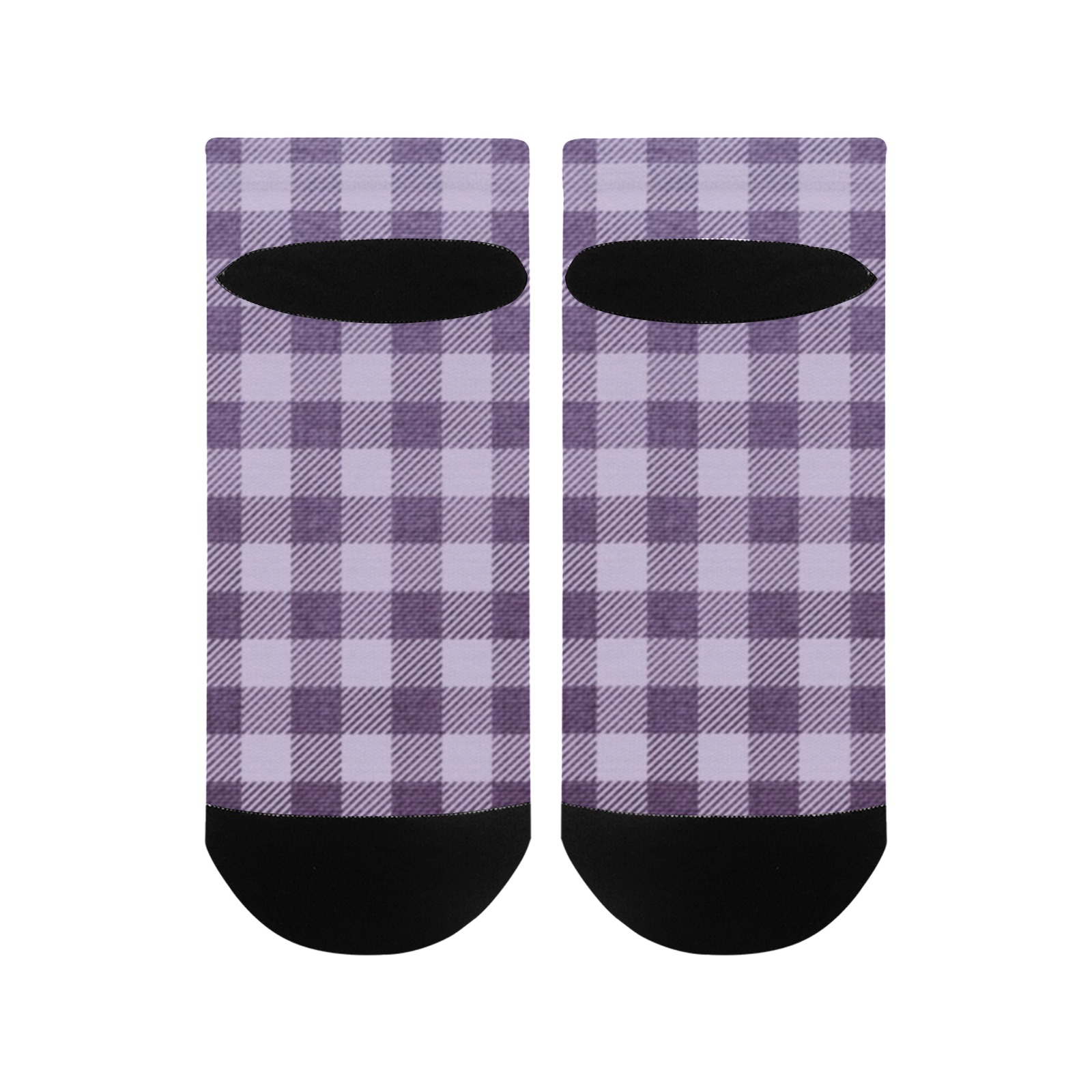 Pastel Purple Plaid Men's Ankle Socks