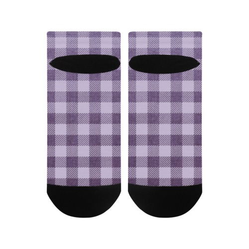 Pastel Purple Plaid Men's Ankle Socks