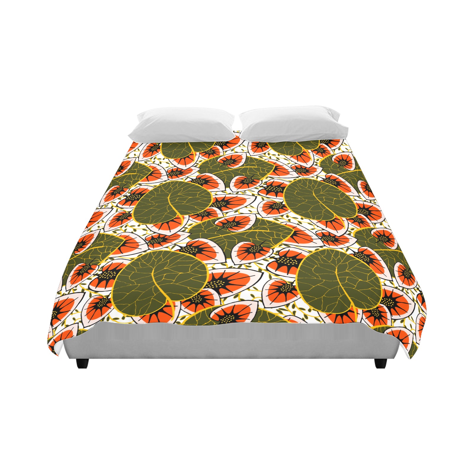 African leaves and flowers Duvet Cover 86"x70" ( All-over-print)