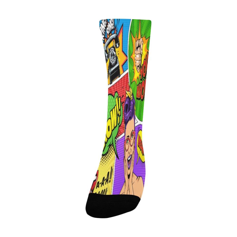 Comic bright strips with explosive Collectable Fly Women's Custom Socks