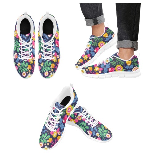 Cute Little Flowers Women's Breathable Running Shoes (Model 055)