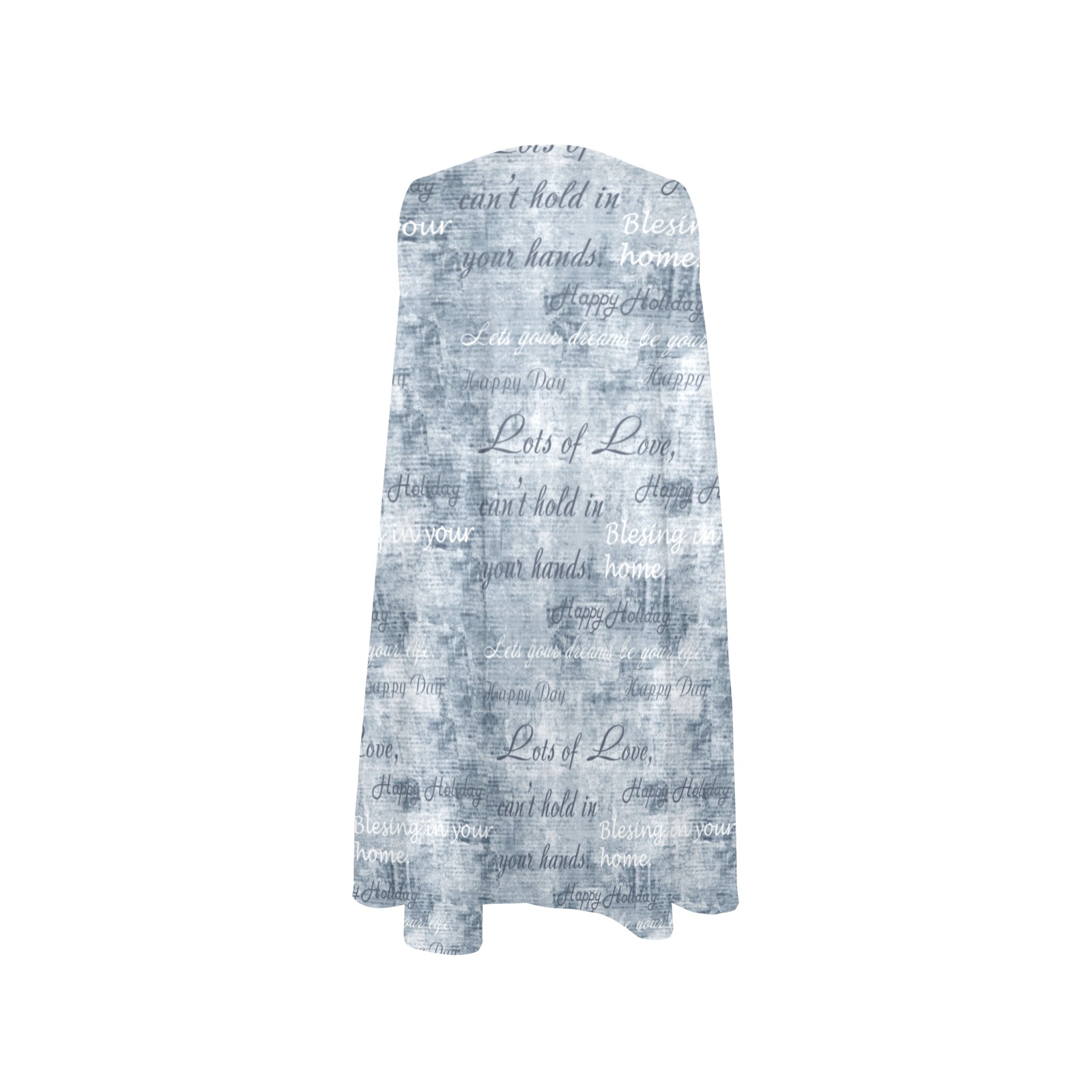 Blue Inscription Sleeveless A-Line Pocket Dress (Model D57)