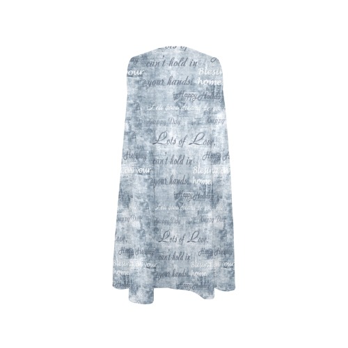 Blue Inscription Sleeveless A-Line Pocket Dress (Model D57)