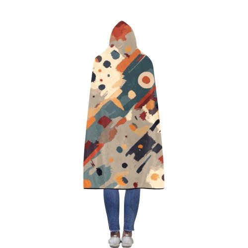 Colorful, elegant, classic tribal abstract art. Flannel Hooded Blanket 56''x80''