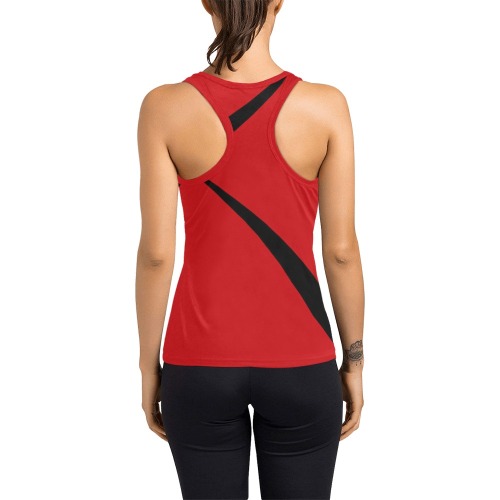 Sexy Red and Black Women's Racerback Tank Top (Model T60)