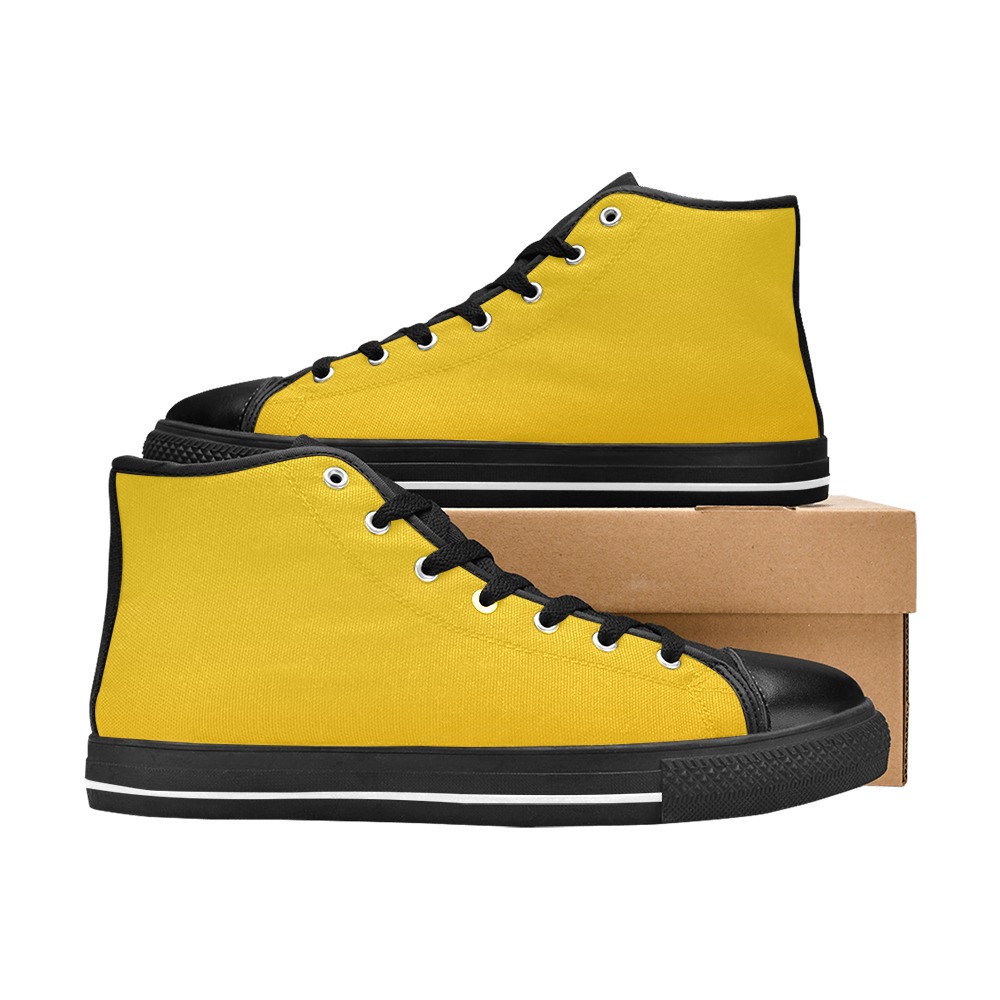 yel spb1 High Top Canvas Shoes for Kid (Model 017)