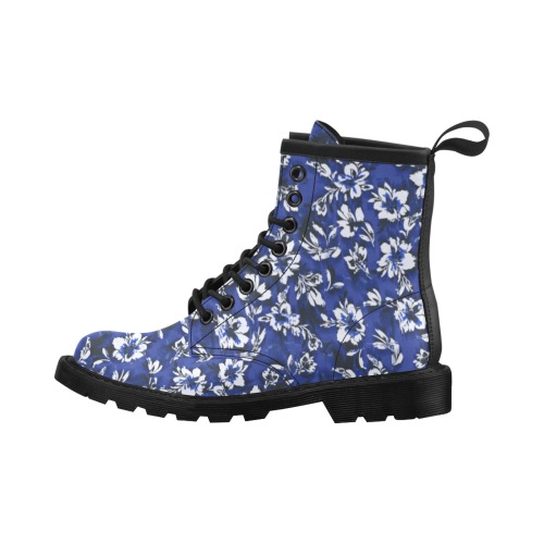 Flowery distortion mosaic Women's PU Leather Boots (Model 402H)