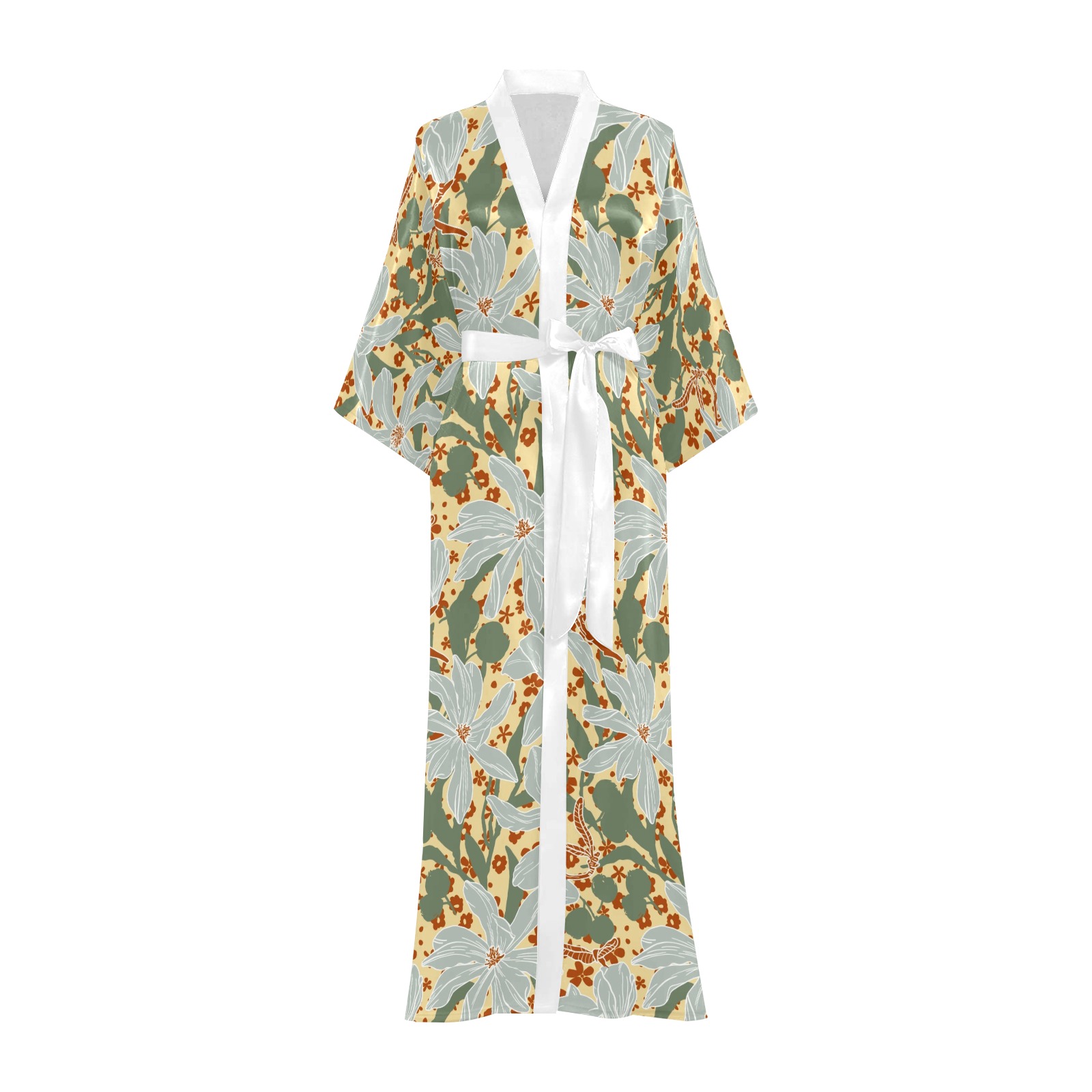 Garden tropical lush 45D Long Kimono Robe