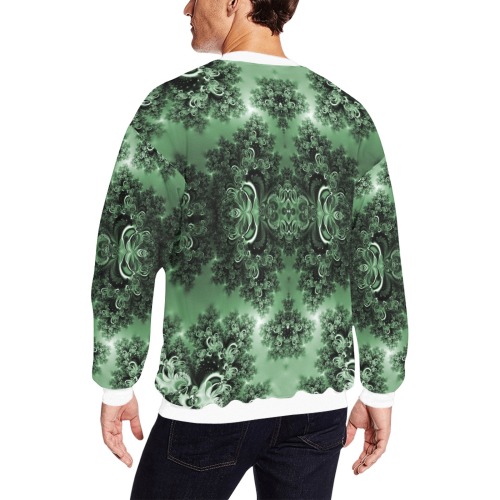 Deep in the Forest Frost Fractal All Over Print Crewneck Sweatshirt for Men (Model H18)