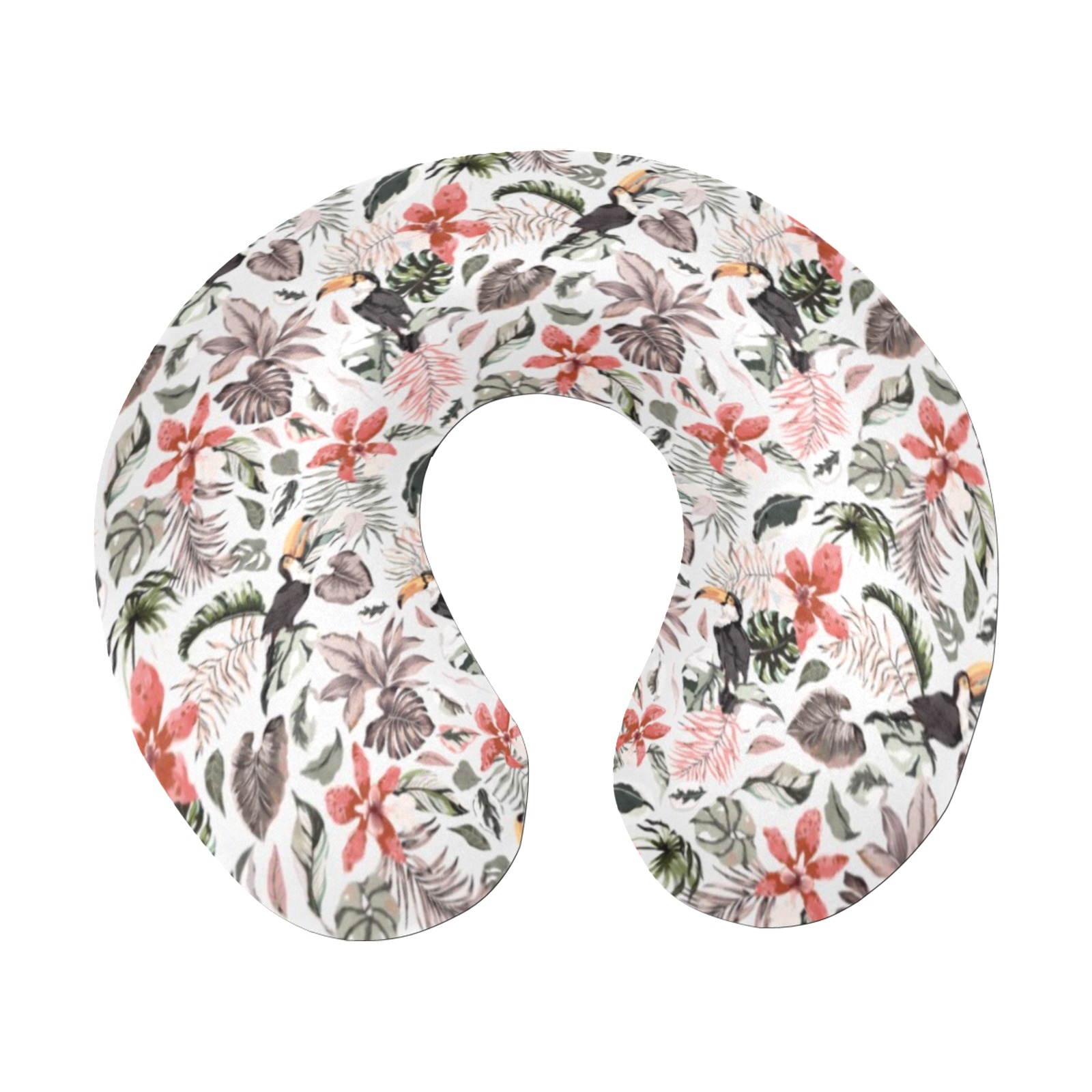 Toucans in the flowered jungle U-Shape Travel Pillow
