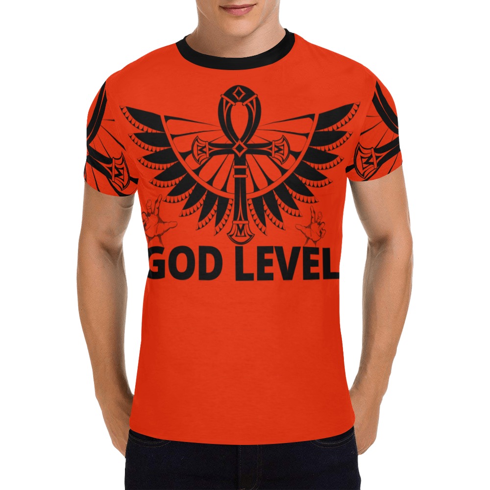 God Level All Over Print T-Shirt for Men (USA Size) (Model T40)