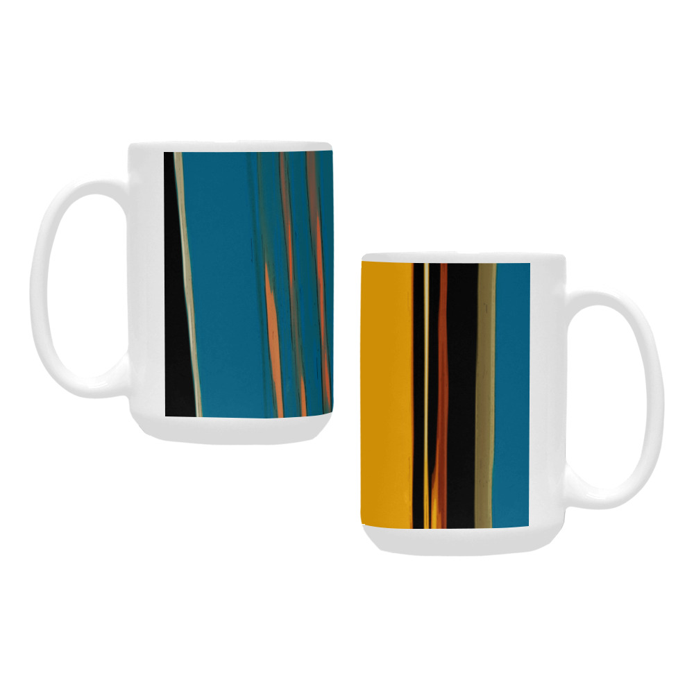 Black Turquoise And Orange Go! Abstract Art Custom Ceramic Mug (15OZ)
