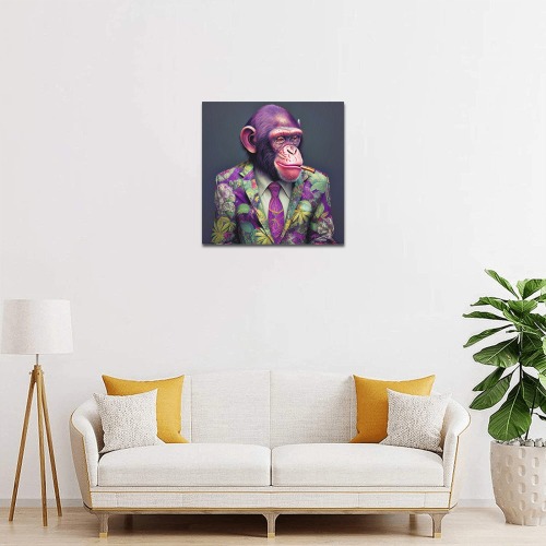 baked chimp 3/4 Upgraded Canvas Print 16"x16"