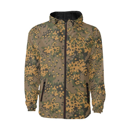 German WWII Eichenlaub Fall Camouflage All Over Print Quilted Windbreaker for Men (Model H35)