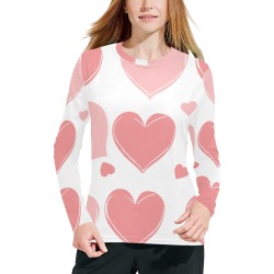 heart print Women's All Over Print Pajama Top