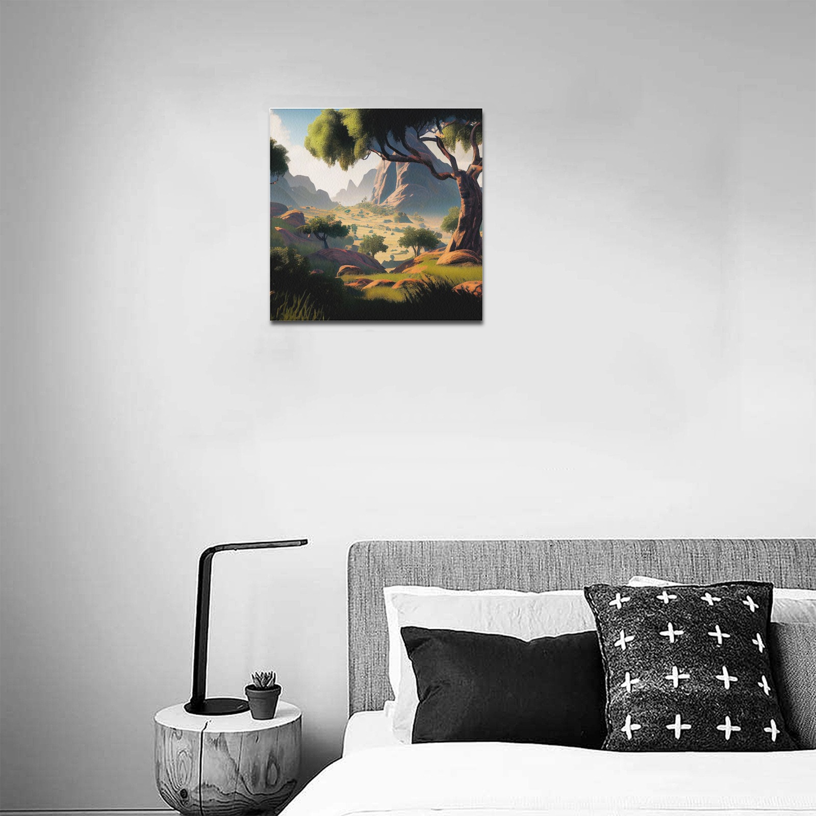 abstract landscape 3 Upgraded Canvas Print 16"x16"