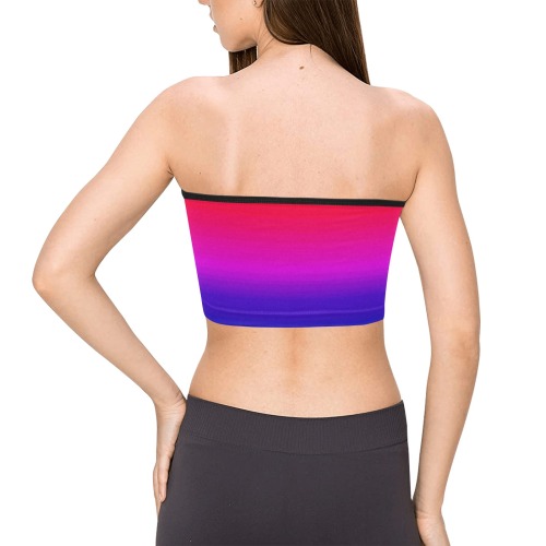 pink and blue Women's Tie Bandeau Top (Model T66)